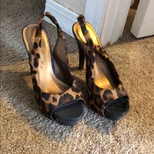 Jessica Simpson leopard heels